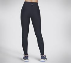 Play up the texture and the support during your workouts with Skechers GO FLEX RIB FL HW Legging. This full length, high-waisted active legging features a GO FLEX RIB moisture-wicking nylon and spandex blend fabric with exterior side pockets and a double layer compression waistband. | Skechers Women's GO FLEX RIB FL High-Waisted Legging | Skechers GO FLEX RIB is a premium engineered rib structure | textile designed to make you feel confident and comfortable with a | breathable, moisture-wicking, quick-drying, UPF 40+ and active | stretch nylon/spandex blend. | Full length, high-waist legging silhouette | 75% Nylon, 25% Spandex | High waisted double layer fused compression waistband | Double layer self gusset | Exterior side pockets | 26-inch inseam | Reflective Skechers diamond Summer Favorites, Back To School Shopping, Best Leggings, School Shopping, Active Leggings, Skechers Women, Personal Marketing, Silhouette Design, Leggings Fashion