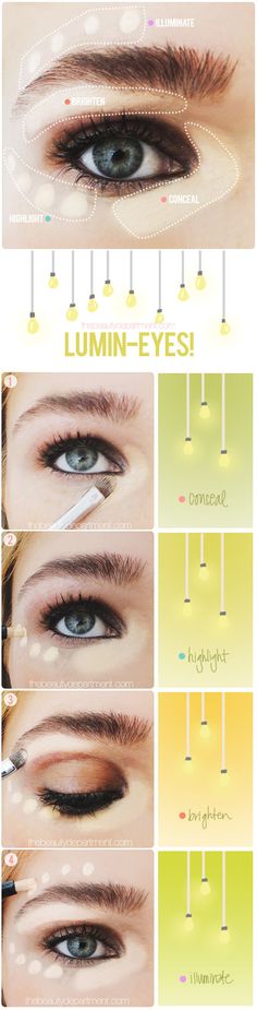 Own highlighter and concealer? Here's how to use them to brighten your eyes. Eye Brightening Makeup, Brightening Makeup, Drag Make-up, Applying Eye Makeup, Concealer For Dark Circles, The Beauty Department, Eye Makeup Tips, Soft Lips