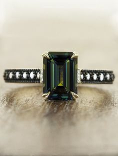 Beautiful Big Diamond Engagement Rings, Green Sapphire Ring, Emerald Cut Engagement, Handmade Engagement Rings, Emerald Engagement Ring Cut, Gemstone Engagement, Ethical Jewelry, Engagement Ring Cuts, Green Sapphire