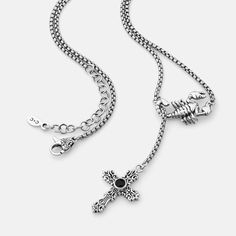 Designed in collaboration with GG Magree, the Love Bite Pendant showcases a scorpion wrapped around a chain, holding a cross with a black onyx stone at its center. This onyx offers protection and strength, while the scorpion symbolizes transformation and lust. The necklace embodies GG Magree's essence, amplifying both protection and sexual energy. Comes on a 45cm (18") stainless steel adjustable rounded box chain with a sterling silver clasp featuring a black onyx stone from the Americas and Asi Love Bite, Love Bites, Black Onyx Stone, Onyx Stone, Pendant Bracelet, Box Chain, Chain Pendants, Scorpion, Black Onyx