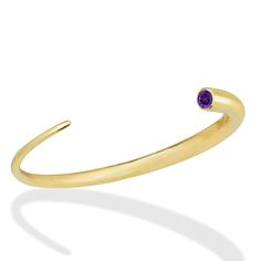 14k recycled gold 4.5mm diameter stone Total diamond carat weight: 0.31 carat Size SM circumference: 6" Size ML circumference: 6.75" Made in NYC Wear our Quill Cuff as its own sculptural statement, or as the start to your bracelet stack. 14k Gold Gemstone Bangle, 14k Gold Bangle With Gemstone, 14k Yellow Gold Gemstone Bangle, 14k Gold Bangle With Single Diamond For Anniversary, Anniversary 14k Gold Bangle With Single Diamond, Luxury Jewelry Brands, Link Earrings, Made Jewelry, Gold Cuffs