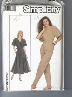 a woman's jumpsuit and dress sewing pattern