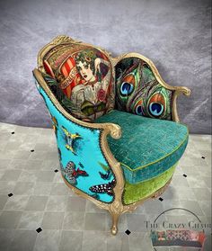 I’m Funky Chairs, Fantasy Furniture, Whimsical Furniture, Reupholster Chair, Boho Chair, Custom Chair, Diy Furniture Renovation, Furniture Rehab, Upholstered Chair