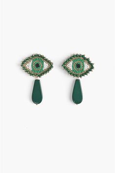 Handbeaded Earrings Green Evil Eye Intricately Hand Crafted with Beads Green Stone Drop Lightweight Easy To Wear Handcrafted By Skilled Artisans The Emerald Evil Eye Beaded Earrings add a unique and exotic flair to any outfit. They feature an intricately handcrafted design with a green evil eye center and delicate beading in various shades of green. The green stone drop adds a beautiful touch of sparkle and glamour. These earrings are lightweight and easy to wear, making them a great accessory f Green Teardrop Beaded Earrings For Party, Green Evil Eye, Eye Center, Earrings Green, Women Wholesale, Evil Eye Jewelry, Eye Jewelry, Green Bead, Crafty Things