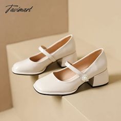 Tavimart Women's Chunky Block Pumps Slip On Low Heel Closed Round Toe Dress Classic Mid Square Shoes Wedding Party Office Lady Shoes Party Mary Jane Court Shoes With Round Toe, Spring Party Mary Janes With Pointed Toe, Spring Party Mary Jane Court Shoes, Spring Party High Heel Mary Janes, White Closed Toe Mary Janes For Party, Party High-heeled Mary Janes With Padded Heel, Formal Mary Jane Block Heels With Round Toe, Party Mary Janes With Block Heel, White Round Toe Mary Janes For Party