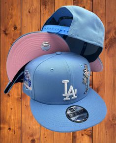 La Hat Pink, Mlb Hats, Blue Cap Outfit, Snapback Hat, Yankee Fitted, Cute Caps