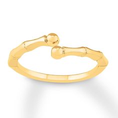 A stylish bamboo design enhances this lovely 10K yellow gold ring for her. Bamboo Ring, Jewelry Questions, Hexagon Ring, Exotic Jewelry, Gold Stock, Jewelry Advice, Bamboo Design, Stylish Rings, Kay Jewelers