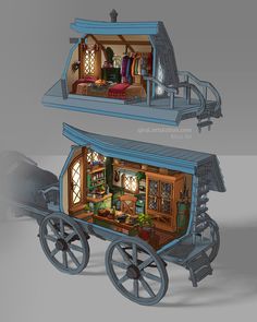 an image of a doll house on wheels