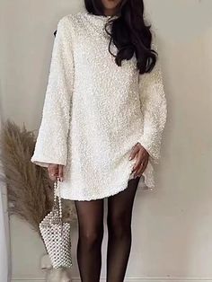 Jeri Sequined Mini Dress - Fashion Pov White Sequin Dress Outfit, White Christmas Dress Outfit, Winter Bridal Shower Outfit For Bride, White Christmas Dress, Christmas Bachelorette, Christmas Dress Outfit, Sequin Dress Outfit, Sequin Holiday Dress, Sequined Mini Dress