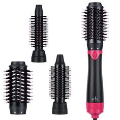 PRICES MAY VARY. INTERCHANGEABLE BRUSH HEADS: Our hot air brush kit includes 3 different brush heads that are easy to switch out with just the press of a button. You'll receive a blow dryer head for drying and styling, a 32mm brush head for straightening and curling, and a 25mm curly hair brush head for creating stunning curling styles. MULTIFUNCTIONAL HAIR STYLING TOOL: Say goodbye to the hassle of using multiple styling tools – our hot air brush can straighten, curl, volumize, and massage your Curling Styles, Rotating Hair Brush, Brush Hair Dryer, Rotating Hair Dryer, Curly Hair Brush, Frizzy Curly Hair, Hot Air Brush, Dryer Brush, Best Hair Dryer