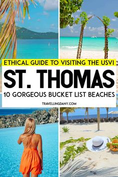 st thomas's beach with text overlay that reads the ultimate guide to visiting the us virgin islands