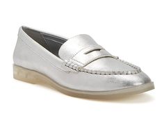 Katy Perry The Geli Loafer - Women's Shoes : Silver : Get the versatile and stylish Katy Perry The Geli Loafers and take your casual and semi-formal look a notch higher! Textured metallic PU upper. PU and polyester lining. Slip-in style. Classic moc toe. TPR outsole with added traction and durability. Imported. Measurements: Heel height: 0.5 in. Single shoe weight: 0.75 lbs. Weight of footwear is based on a single item, not a pair. Silver Leather Flats For Work, Silver Classic Loafers For Spring, Classic Silver Loafers For Spring, Modern Silver Loafers With Round Toe, Casual Silver Flats For Spring, Silver Classic Flats For Spring, Classic Silver Flats For Spring, Chic Silver Round Toe Loafers, Silver Flat Heel Loafers For Work