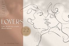 two line drawing couple illustrations with the title lovers