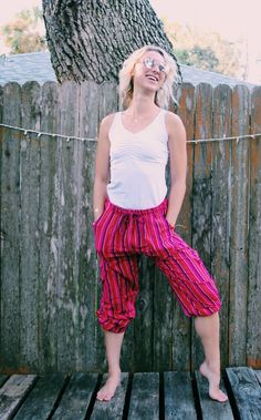 "Our Inca pants are a cultural experience and travelers' favorite. These lounge pants are comfortable, lightweight, stylish, fresh, and relaxing. With banded waist and drawstrings in the waist and legs, they could be adjusted to fit your style and comfort. Whether they are used as Capri or Flat pants style, Inca pants are perfect for any weather conditions and for any occasion. They look great on Men or Women of any age. - Banded waist/Drawstrings in waist and leg - Four pockets, 2 front and 2 s Casual Summer Harem Sweatpants, Casual Harem Sweatpants For Summer, Casual Harem Yoga Pants For Summer, Casual Summer Harem Yoga Pants, Casual Yoga Parachute Pants, Casual Harem Parachute Pants For Yoga, Bohemian Drawstring Pants For Loungewear, Casual Harem Yoga Pants, Summer Yoga Sweatpants With Pockets