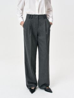 Masterfully tailored with READYPE's expertise, these mid-rise pleated wide-leg pants offer a sophisticated silhouette in versatile charcoal. The relaxed fit features classic details including side slant pockets, belt loops, and precise pleating that elevates any fall-to-winter ensemble. Crafted from a premium poly-rayon blend, these pants deliver both polish and comfort while maintaining their refined shape throughout wear.Color: Brown, Charcoal, Black Rayon Pants, Charcoal Black, Wide Pants, Leg Pants, Wide Leg Pants, Mid Rise, Wide Leg, Relaxed Fit, Clothes For Women