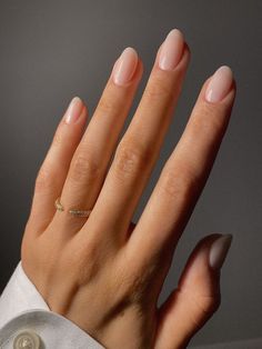 Classical Nails Elegant, Almond Natural Gel Nails, Neutral Oval Nails Classy, Opi Neutral Pink Nail Polish, Bridal Nude Nails, Subtle French Manicure Almond, Classic Clean Nails, Formal Wedding Guest Nails, Almond Nails For Wedding