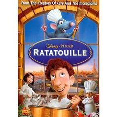 the movie ratatoulie is shown in front of a window with an image of a