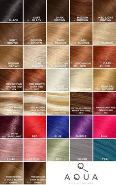 Hair Color List Shades, Brown Hair Colors Charts, Flax Hair Color, Hair Colors Charts, Hair Colour Name Chart, Hair Colour Name List, Hair Colors With Names, Hair Color Ideas With Names, Natural Colours To Dye Your Hair