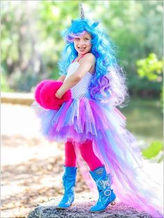 Unicorn Wig, Train Costume, Belle Halloween, Most Popular Halloween Costumes, Popular Halloween Costumes, Unicorn Halloween Costume, Tulle Train, Pink Tights, Unicorn Halloween