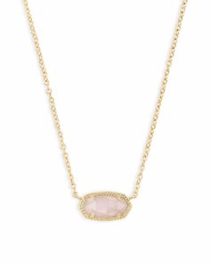 Elisa Gold Pendant Necklace in Rose Quartz | Kendra Scott Elisa Gold Pendant Necklace, Elisa Necklace, Elisa Pendant Necklace, Kendra Scott Necklace Elisa, Short Pendant Necklace, Kendra Scott Elisa, Preppy Jewelry, Xmas Wishlist, Rose Gold Quartz