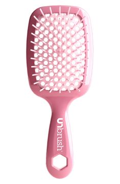 What it is: A detangling brush that can be used on wet and dry hair, depending on your preference and needs.What it does: DuoFlex Anti-Static Bristles work like magic, for gentle tangle release and reduced breakage. Forty-seven long bristles carefully and easily detangle even the most stubborn hair, while 30 mini bristles gently smooth and polish hair. It works equally great on wet and dry hair. A backless vented cushion reduces styling time and the easy-to-clean design ensures hassle-free maint Cute Hair Brush, Brushes For Hair, Best Detangling Brush, Rose Dark, Detangling Hair, Polished Hair, Detangling Hair Brush, Pastel Roses, Brush Hair