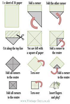 how to make an origami crane with pictures and instructions for paper folding the