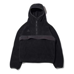 NikeLab ACG Fleece Anorak Black CU4115-010 Acg Fleece, Nike Fleece Jacket, Nike Fleece Hoodie, Fleece Poncho, Streetwear Sweater, Metal Shirts, Street Style Outfits Men, Hoodie Fits, Nike Tech Fleece