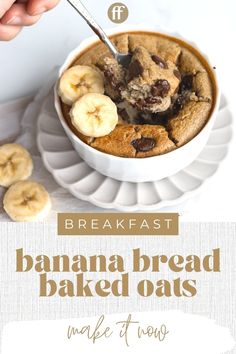 Chocolate Chip Breakfast Banana Bread Baked oats recipe Banana Baked Oats Healthy, Banana Oat Bake Breakfast, Banana Nut Baked Oats, Baked Oats Recipe Banana, Healthy Blended Baked Oats, Banana Oat Recipes Healthy, Tik Tok Baked Oats, Baked Oats Banana Bread, Low Cal Baked Oats Recipe