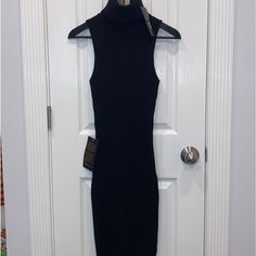 - Great Condition - Never Used - No Stains, Rips, Tears, Holes - Tight Fighting - Warm, Comfy Material - Adjustable Neck - Womens Size X Feel Free To Reach Out With Any Other Questions!! Fitted Ribbed High Neck Sweater Dress, Fitted High Neck Ribbed Sweater Dress, Fitted Black Ribbed Sweater Dress, Fitted Black Sweater Dress, Elegant Fitted Sleeveless Sweater Dress, Fitted Sleeveless Sweater Dress, Ribbed Fitted Sweater Dress For Date Night, Fitted Ribbed Sweater Dress For Date Night, Fitted Ribbed High Neck Bodycon Dress