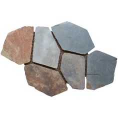 Santa Barbara 2.75 sq. ft. Natural Slate Meshed Flagstone Paver Tile (48-Pieces/132 sq. ft. /Pallet) - Super Arbor Slate Pavers, Flag Stone, Pavers Design, Crafts Outdoor, Gravel Walkway, Flagstone Pavers, Boston House, Large Pavers, Walkway Lighting