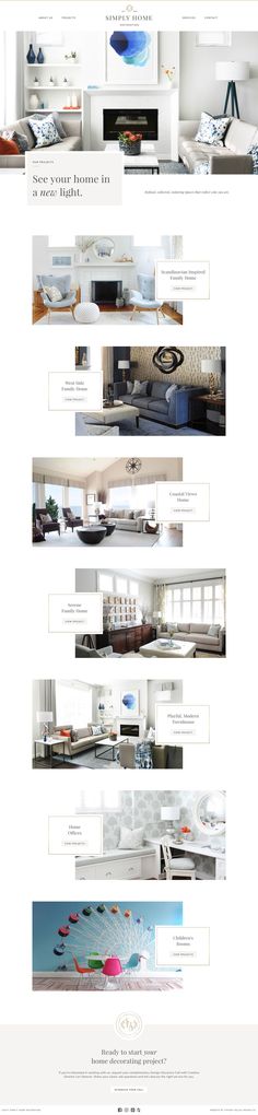 the website design for an interior designer