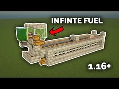 an image of a castle in minecraft with the text, infinite fuel 1 16