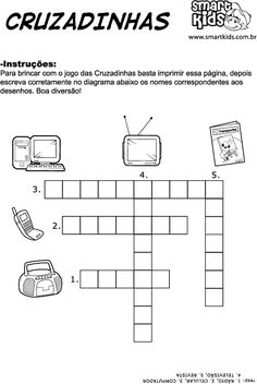 a crossword puzzle with the words cruzadinhas in spanish and english