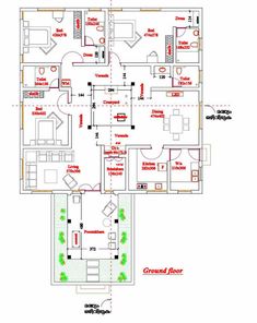 the floor plan for a house with three rooms