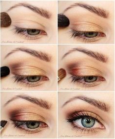 When it’s fall, everything becomes gold or yellow. To get the spirit of the season, why not add somthing gold or yellow to your fall looks? You can create a gold smoky makeup for your eyes. If you are interested in smoky eyes, you can stay with us and check out the tutorials we picked … Bronzed Makeup Tutorial, Winter Eye Makeup, Natural Eye Makeup Tutorial, Fall Makeup Tutorial, Mekap Mata, Best Natural Makeup, Make Up Tutorials