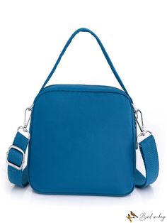 BirdinBag - Stylish Waterproof Nylon Shoulder Bag for Casual Shopping, Lightweight and Versatile Nylon Shoulder Bag, Square Bag, Bag Straps, Color Blue, Blue Color, Shoulder Bag, Zipper, Square, Blue