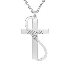 Included: 1 Chain(s), 1 Pendant(s)Features: PersonalizedDiamond Clarity: I1Jewelry Closure: Spring Ring ClaspLink Construction: SolidSetting: ProngShape: CrossStone: DiamondStone Cut: RoundDiamond Color: H-IMetal Color: WhiteChain Length: 18 InchChain Width: 1 MillimetersPendant Length: 28mmPendant Width: 16mmRounded Carat Weight: Less Than 1/10 Ct.t.wMetal: 10k White GoldChain Construction: RopeCare: Polishing ClothStone Type: 1 Genuine DiamondAssembled in the US from Imported Materials Silver Cross Pendant Necklace For Personalized Gift, Sterling Silver Cross Necklace With Birthstone, Mother's Day White Gold Cross Pendant Jewelry, Silver Name Necklace With Cross Shape, Silver Engraved Infinity Necklace, Sterling Silver Cross Necklaces For Mother's Day, Silver Cross Jewelry With Name, Silver Cross Pendant Necklace With Birthstone, White Gold Cross Jewelry For Mother's Day