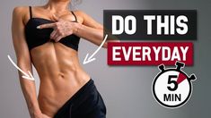 a woman showing off her muscles with the words do this everyday 5 min on it