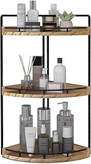 three tiered shelf with soaps, lotions and candles