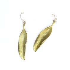 Laurel Earrings - Goldmakers Fine Jewelry Michael Michaud, Wedding Guest Hairstyles, Ear Earrings, Real Plants, Evergreen Shrubs, Nature Inspired Jewelry, Leaf Necklace, Custom Jewelry Design, Plant Life