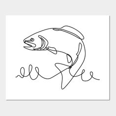 a black and white drawing of a fish with the word hello written in cursive writing