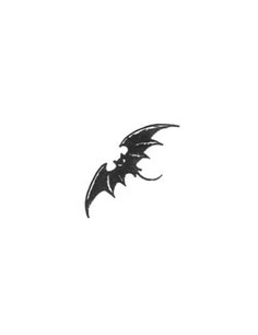 a black bat flying through the air on a white background