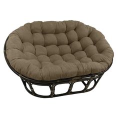 Rattan Double Papasan  Chair with Microsuede Cushion Double Papasan Chair, Papasan Chair Cushion, Indoor Chair Cushions, Papasan Cushion, Garden Chair Cushions, Lounge Chair Cushions, Indoor Chairs, Papasan Chair, Tufted Cushion