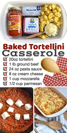 baked tortelli casserole recipe with instructions for making it in the oven