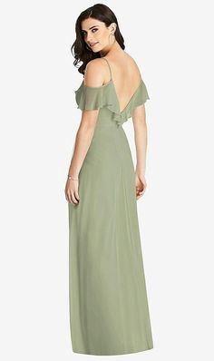 Elegant Off-shoulder Chiffon Dress With Ruffles, Spaghetti Strap Gown, Infinity Dress, Dress Order, Full Length Dress, Shoulder Cut, Chiffon Maxi, A Line Gown, Chiffon Maxi Dress