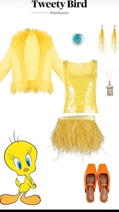 Tweety Bird Halloween, Tweety Bird Halloween Costume, Halloween Bird Costume, Pleakley Costume, Animal Crossing Halloween Costume, Halloween Costume Inspo 2024, Tweety Bird Costume, Halloween Costume 2024, Bird Halloween Costume