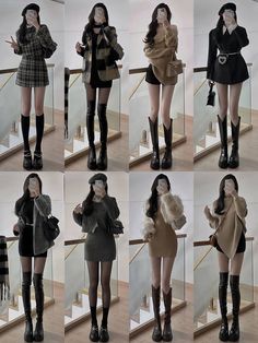 Korean Boots, Everyday Fashion Outfits, Brown Hair With Highlights, Asian Style, Dream Clothes, Grunge Fashion, Pretty Outfits, Brown Hair, Everyday Fashion