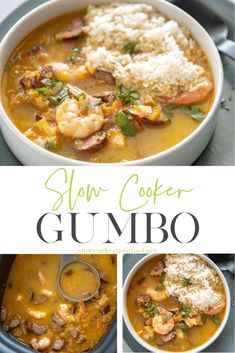 slow cooker gumbo soup with shrimp and rice