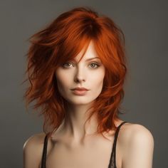 Wolf Cut For Long Hair, Short Hair Fashion Outfits, Shaggy Wolf Cut, Haircut Ideas For Long Hair, Ideas For Long Hair, Red Hair Looks