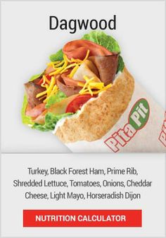 a menu for a fast food restaurant with an image of a wrapper filled with cheese, lettuce, tomatoes, onions, cheddar and bacon